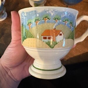 Scenic Ceramic Mug with House Design